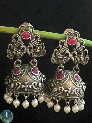 $21.23 • Buy Indian Latest Bollywood Traditional Ethnic Oxidised Jhumka Earrings For Women