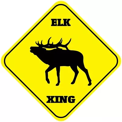 Yellow Aluminum Crossing Sign Elk Zone Cross Xing Diamond Street Signal • $17.99