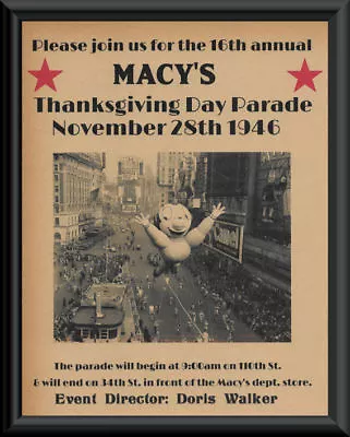 Miracle On 34th Street Macy's Thanksgiving Day Parade On 70 Year Old Paper *165 • $20