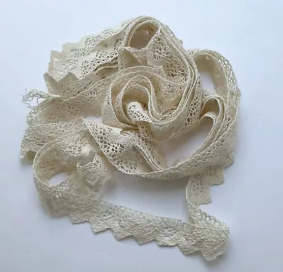 Bundle Of Cotton Lace Trim Ribbon 8 Metre Total - Ivory Rustic Style Lace Edging • £7.50