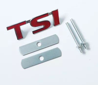 $18 • Buy Red TSI Metal Hood Front Grille Badge Emblem Fit For VW CC Golf GTI Jetta Passat