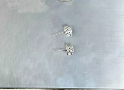 CrazieM 925 Silver Vintage Southwest Estate Stud Post Earrings 2.2g X45 • $10.48