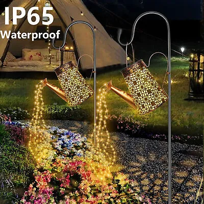 Solar Powered Garden Watering Can 90leds String Light Outdoor Art Lamp Decor New • £13.85