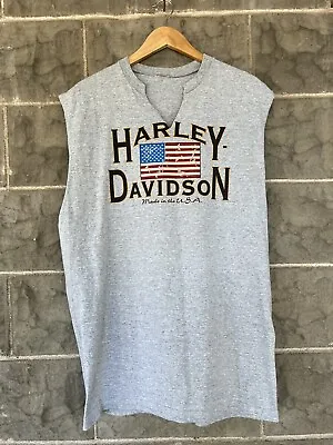 Vintage Harley Davidson T Shirt XL Cutoff Atascadero Biker Hd Chopper Grunge • $25