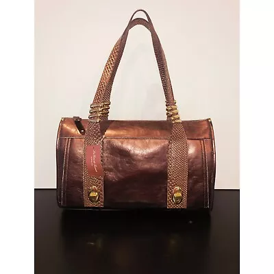 La Gioe Di Toscana By Sharon Gio Brown Metallic Leather Handbag • $85