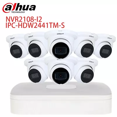 Dahua KIT 8CH NVR2108-I2 IP Camera IPC-HDW2441TM-S Security Camera System Lot • $564.30