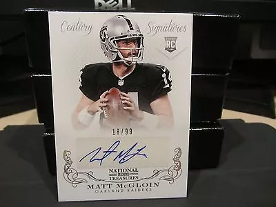 National Treasures Signatures Autograph Rookie Raiders Matt McGloin 18/99  2013 • $120