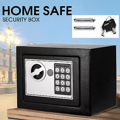Digital Security Safe Box Electronic Money Cash Jewelry Deposit Safety Key Lock • £18.50