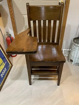 Vintage Mid Century Wooden Oak School Desk • $150