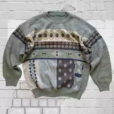 Vintage Patterned Wool Knit Sweater Mens Coogi Type Size M / L • $95