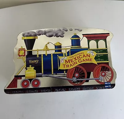 Fundex Dominoes Mexican Train Board Game 2003 Metal Tin- DOMINOS ONLY • $24.99