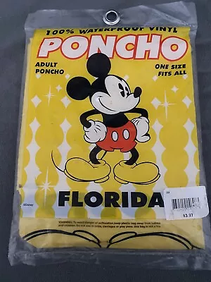 Walt Disney Mickey Mouse Poncho In Package Adult Size • $10.99