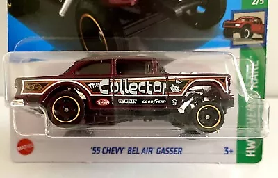 2024 Hot Wheels '55 Chevy Bel Air Gasser #63 H Case Mainline Burgandy • $7.19