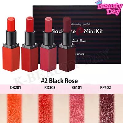 Dear My Blooming Lips Bad Rose Lipstick 4pcs Kit #Black Rose Korean Makeup New • $14.83