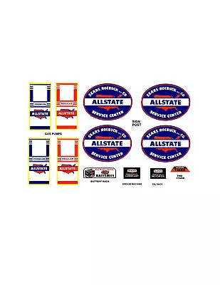 Marx Allstate Tin Toy Service Station Decal Set Type 2 • $12.50