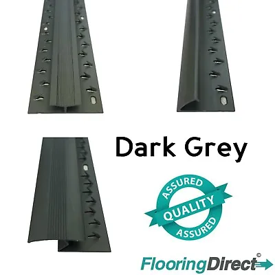 £6.94 • Buy Dark Grey Carpet Tile Laminate Threshold Metal Cover Strip - Flooring Door Bar