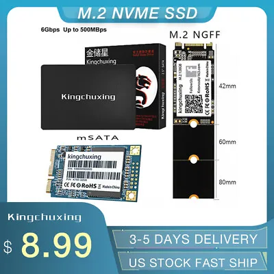 2.5  SSD MSATA M.2 2242 2260 2280 SATA III Internal Solid State Drive Lot 6Gb/s • $115.99