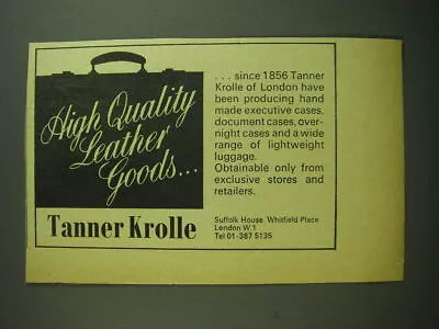 1969 Tanner Krolle Leather Goods Advertisement - High Quality Leather Goods • £19.27