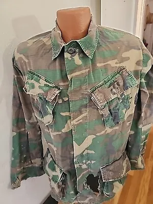 Vintage Vietnam Era Camouflage Jacket Cotton Tropical Medium Sm? USMC  Military • $34.50