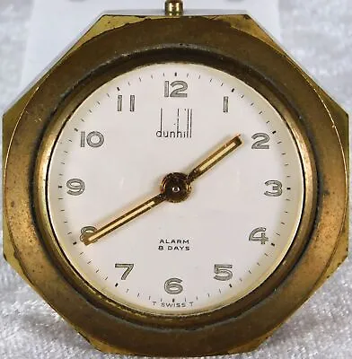 Vintage Dunhill 8 Day Travel Alarm Brass Clock Repair • $59.99