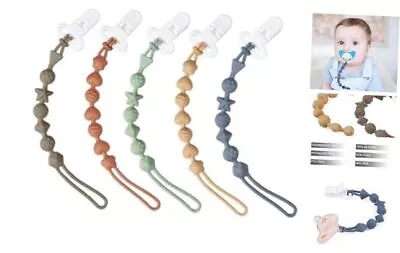  5 Pack Silicone Pacifier Clips Pacifier Holder With One Piece Design For  • $10.69
