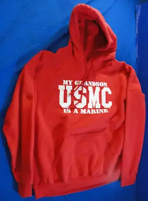 Usmc My Grandson Is A Marine 1st Recruit Training Battalion Red Hoodie Large • $35.99