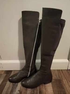 Michael Kors Womens 6M Bromley Casual Tall Boots Brown Leather Side Zip AF12E • $39.99