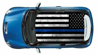 Blue Lives Flag 48  X 72  Mini Cooper Roof Vinyl Decal Sticker Wrap #449 • $49.95