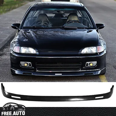 For 92-95 Honda Civic BYS Style Front Bumper Lip Unpainted Black PU • $52.99