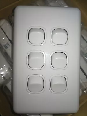  6 Gang 2 Way Wall Light Switch Vertical  -  Box Of 10    • $20