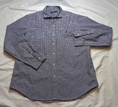 Polo Ralph Lauren Shirt Mens XL Blue Check Button Up Long Sleeve Men • $23.88