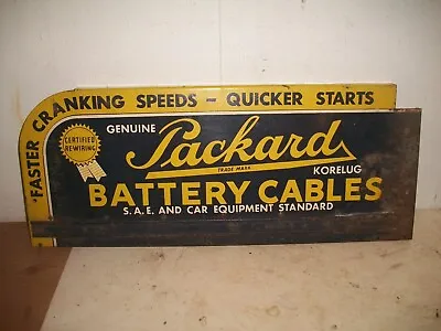 Vintage 1940's Packard Battery Cables Display Metal Tin Sign 20  X 8  • $149.95