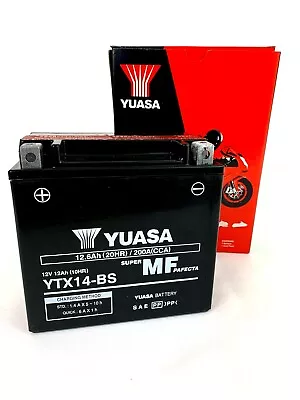 Genuine Yuasa YTX14-BS Motorbike Motorcycle Battery Super MF High Power AGM • £64.65