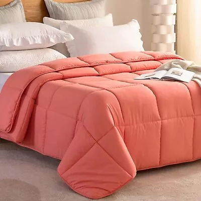 L LOVSOUL Down Alternative Pink Comforter King SizeUltra King Peach  • $47.79