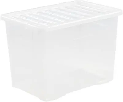  Wham 80 Litre Storage Box Versatile Clear Home Storage Clear (5 Pack) • £46.99