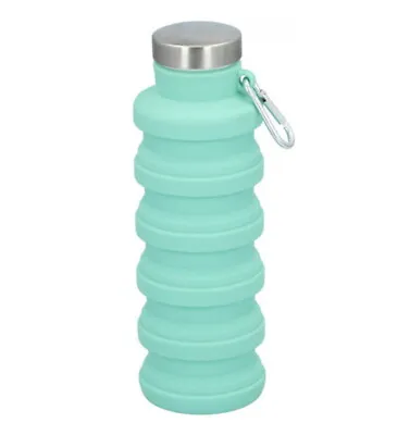 Foldable Water Bottle 500ml Collapsible Silicone Drink Outdoor Sport Travel Run • £9.99