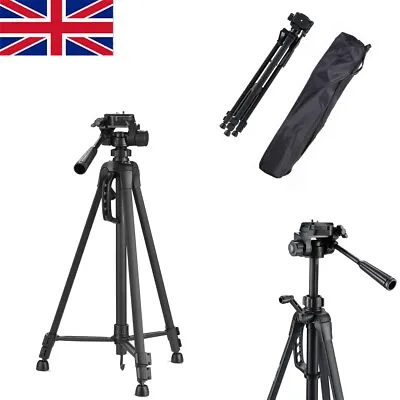 Large Aluminum Alloy Camera Tripod Stand Holder Canon Nikon DSLR Pan Head 67  UK • £15.99