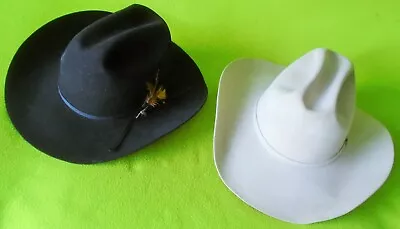 LOT Of (2) Nice Vintage Cowboy Western HATS~Size 7-1/8~RESISTOL & Chris EDDY~NR! • $9.99