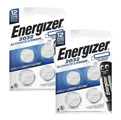 8 Energizer CR2032 Ultimate Lithium Batteries 4bl 3V Coin Cell Exp 2034 4bl • $21.51