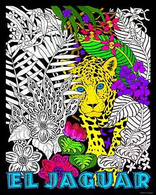 El Jaguar - Large 16x20 Inch Fuzzy Velvet Coloring Poster • $8.99