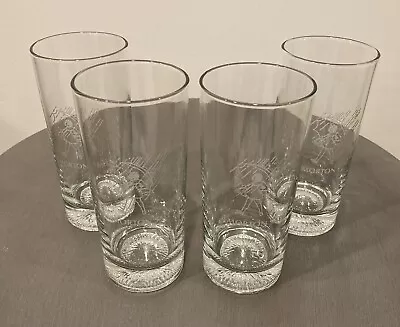 NEW Vintage Morton Salt Clear Etched Advertising Glasses Set Of 4 Girl Umbrella • $59.99