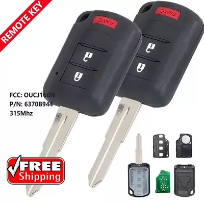 2 For Mitsubishi Mirage Lancer Outlander RVR Remote Key Fob OUCJ166N 6370B944 3B • $35.77