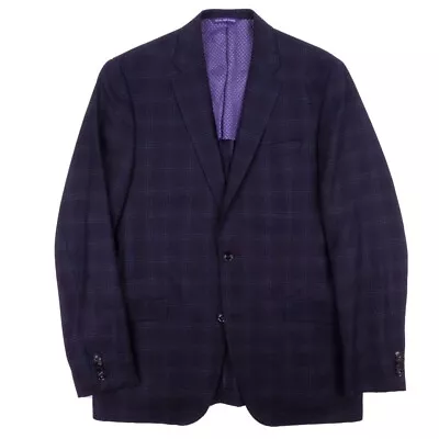 TED BAKER Vintage Aubergine/Plum Plaid Wool Sport Coat (Approx. Size 40R) • $79.99