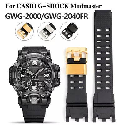 Black TPU Rubber Watch Band Strap Fr CASIO G-SHOCK Mudmaster GWG-2000 GWG-2040FR • $18.99