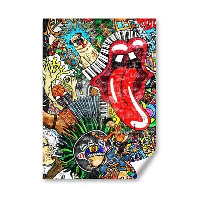 A5 - Music Graffiti Wall 80's Retro Vintage Print 14.8x21cm 280gsm #14883 • £3.99