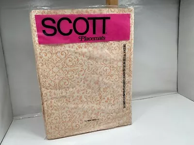 Vintage Scott Paper Placemats 1973 - 24 Two Ply Paper Scrolls Orange • $16.99