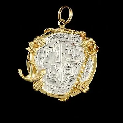 $99.95 • Buy Atocha Sunken Treasure Jewelry - Medium Pieces Of 8 Silver Anchor & Chain Coin