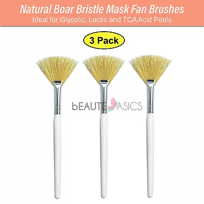 3-Pc Facial Mask Fan Brush Boar Bristle Glycolic Acid Peel Applicators DIY Spa • $9.99