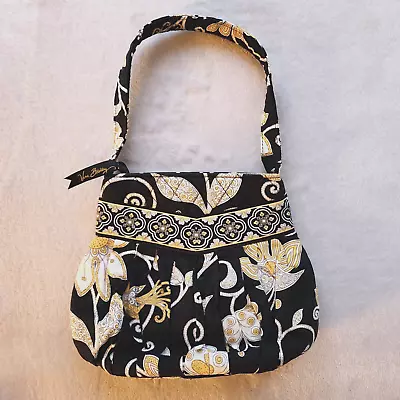 Vera Bradley Purse Hannah Womens Yellow Bird Satchel Handbag Pleated Top Handle • $7.99