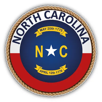 North Carolina USA State Seal Car Bumper Sticker Decal • $2.75